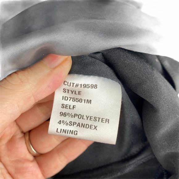 Tadashi Collection Black Satin Ruched Dress 10 - Picture 6 of 8